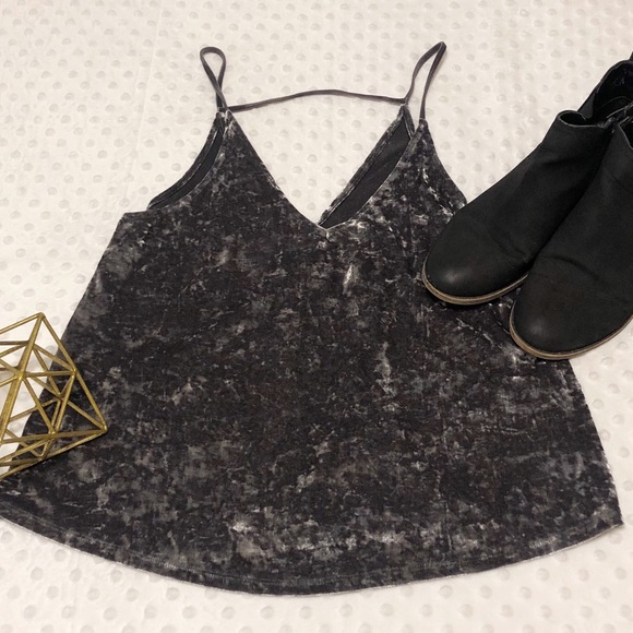 American Eagle Outfitters Tops - American Eagle Gray Velvet Tank Top